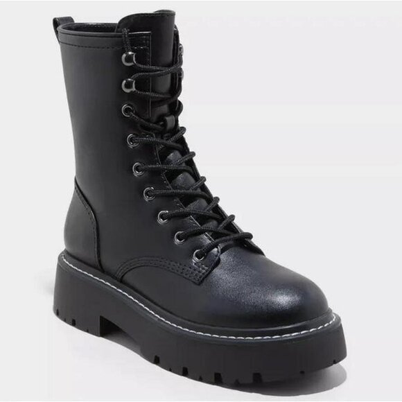 black combat boots - Picture 1 of 2